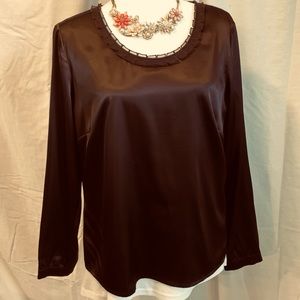 CHICO’s Brown satin blouse